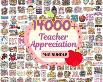 14000+ Teacher png bundle school holiday teacher appreciation retro boho teach love inspire back to school rainbow teacher life sublimation