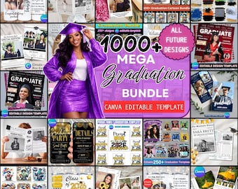 1000+ Graduation Tshirt Bundle Editable in Canva, 2026 Graduation T Shirt Bundle, Graduation Tshirt Template Bundle, Fixed Background Colour