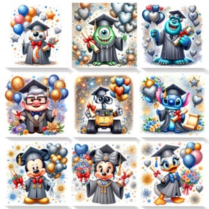 100+ Cartoon Characters Graduation Tumbler Wrap Bundle, 20oz Skinny Tumbler, Graduation Png, Proud Senior Png, Class of 2025 Tumbler PNG.