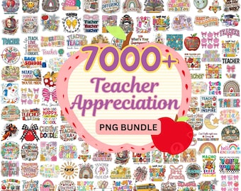 2000+ Teacher png bundle school holiday teacher appreciation retro boho teach love inspire back to school rainbow teacher life sublimation