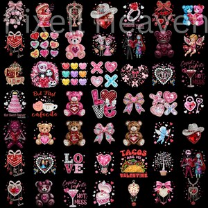 420+ Valentine Faux Yarn PNG Bundle & Rhinestone, Bling Crystal, Crochet Knit, Coquette Love Alphabet, Crystal Mosaic Jewel Diamond Gemstone image 8