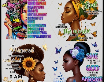 Afro Black Girl Png Bundle, African American Png, Black Woman Png, Juneteenth Png, Black Lives Matter Png, Freedom Png, Black History Month.