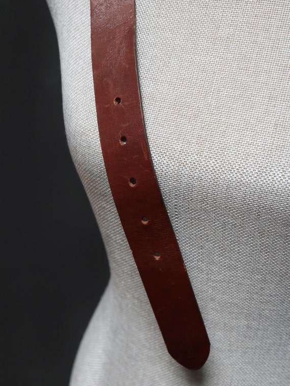 Vintage Children's Brown Leather Belt w/ Silver R… - image 6