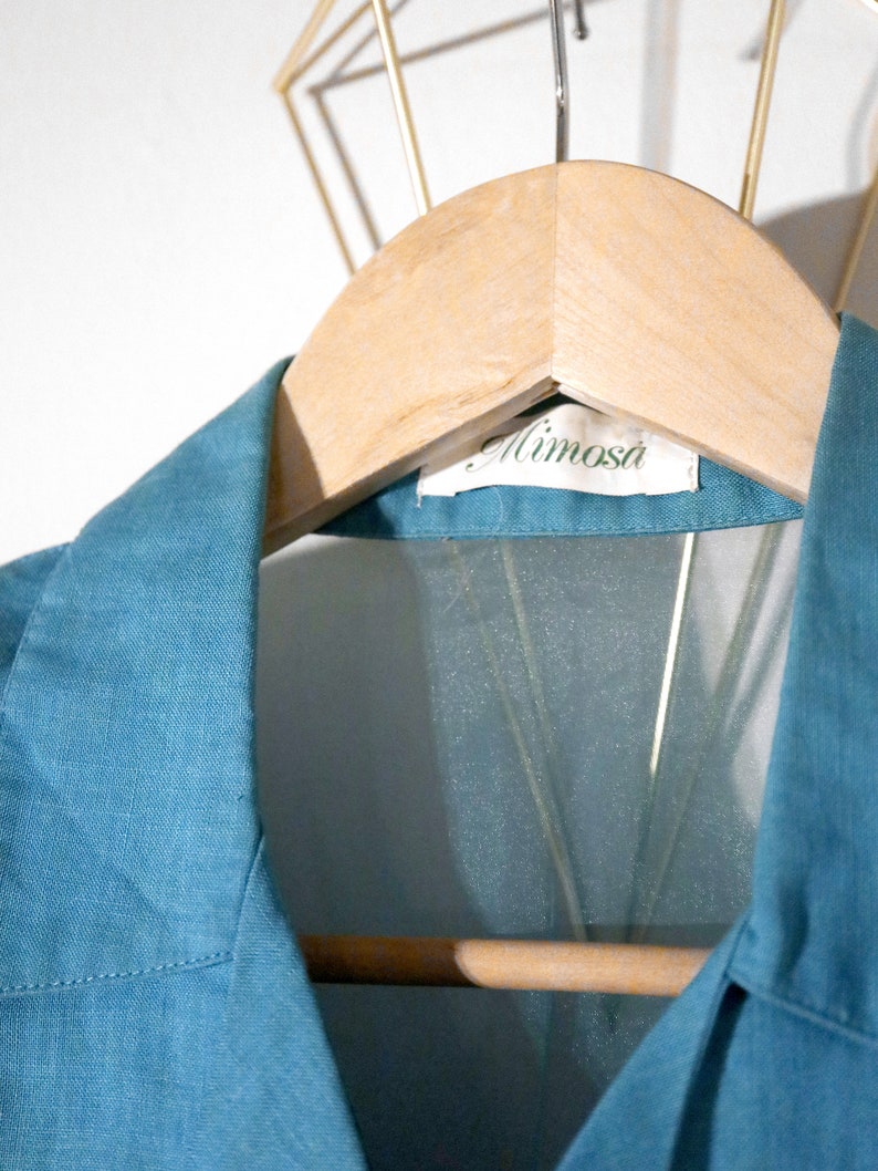 Long Fitted Mid-Calf Length Women/'s Extra Small XS Vintage 70s Cyan Pencil Skirt Minimalist Style Vibrant Sky Blue Summer Skirt