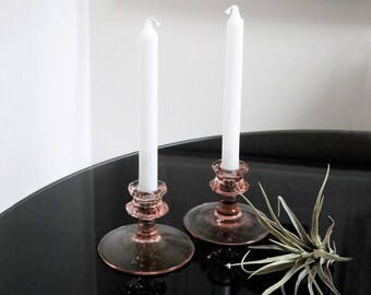 現状渡し（欠けあり）ヴィンテージ ライトピンクガラスキャンドル