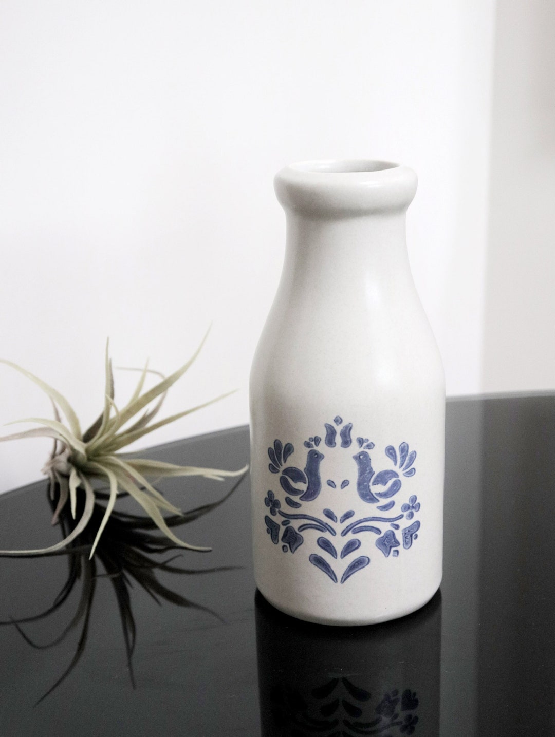 Vintage Lovebirds Milk Bottle by Pfaltzgraff, 'yorktowne' Love