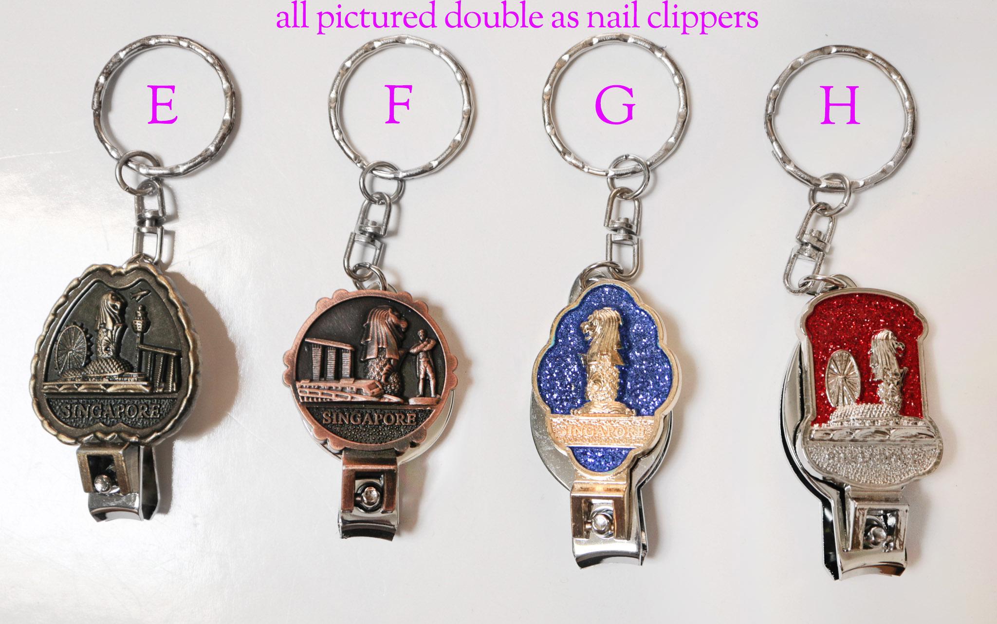 CHOICE - Vintage SINGAPORE Merlion Keychains, Coastline Scenery Skyline ...