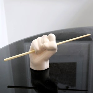Vintage Beige Hand Pencil Holder, Life Size Ceramic Bud Vase, Pop Art Superhero Punch Fist, Severed Hand, Helping Hand