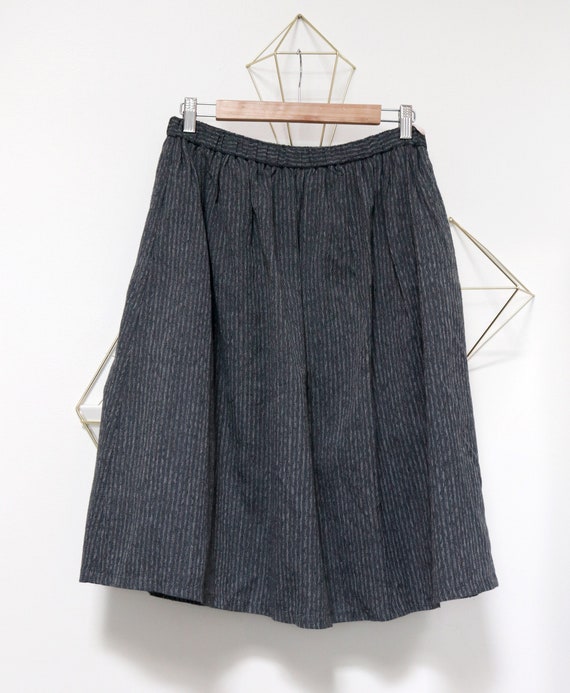 70's Faux Denim Striped Peasant Skirt, Boho Style… - image 5