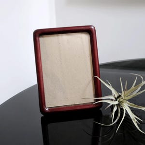 5x7 Simple Cherry Red Solid Wood Picture Frame, Minimalist Rounded Corners, Midcentury Modern, Warm Neutral MCM Decor, Gallery Wall Hanging