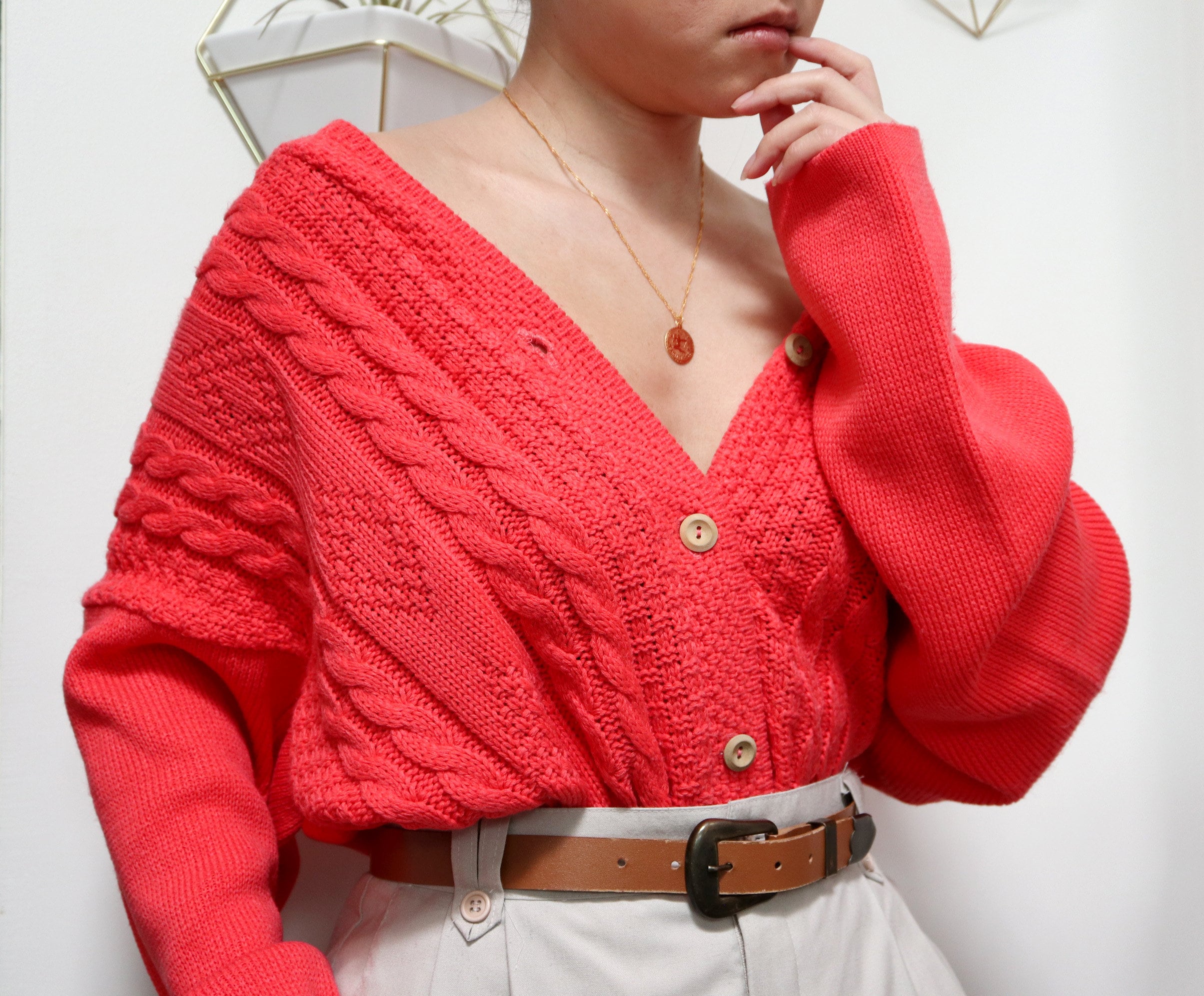 oversized button up sweater