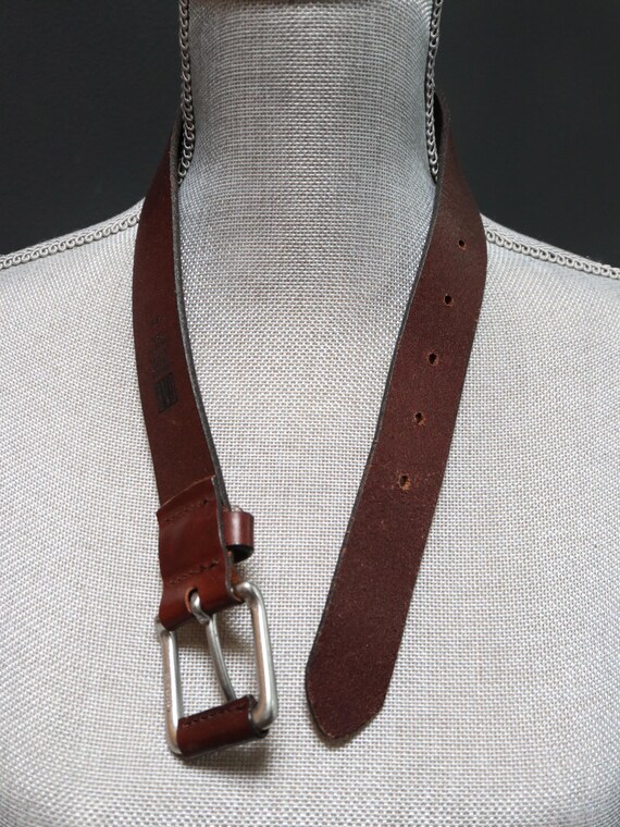 Vintage Children's Brown Leather Belt w/ Silver R… - image 3