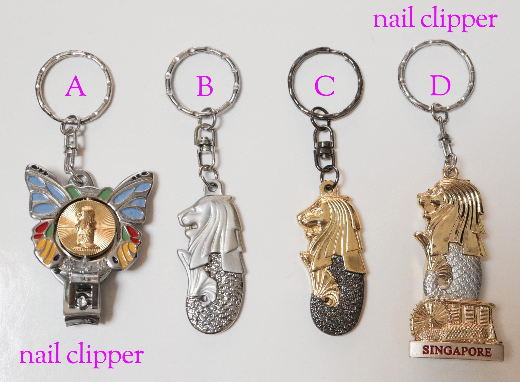 CHOICE - Vintage SINGAPORE Merlion Keychains, Coastline Scenery Skyline ...