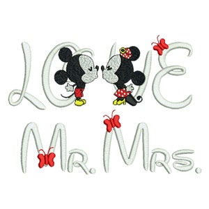 Mr. and Mrs. Love Embroidery Design: Valentine's Day Stitching (Digital Download)