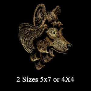 Wolf Head Embroidery Design: Realistic Forest Animal Pattern (Digital Download