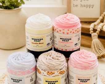 Whipped Soap Body Wash | Vegan Whipped Soap| Fluffy Foaming Body Wash | 7 Scents 4oz | Dessert Scented