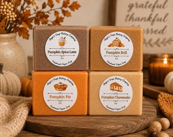 Fall Soap Bar | Pumpkin Soap Collection | Handmade Vegan Soap | Pumpkin Spice Soap | Autumn Soap | Fall Gift | Bakery Dessert Soap | 5oz