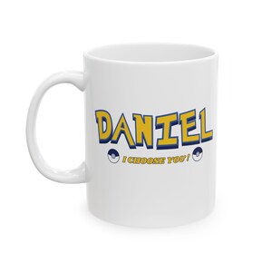 Mug avec nom personnalisé avec logo Pokémon I, cadeaux Pokémon | Fête des pères | Cadeaux de Noël | Cadeaux d'anniversaire | de collectionneur Poke | Tasses
