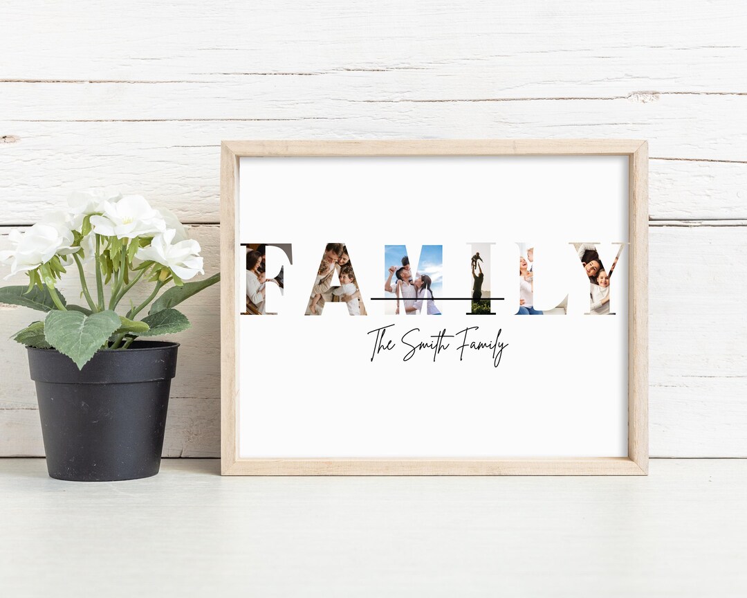 Personalized Family Photo Collage Print: Custom Name Art (digital ...