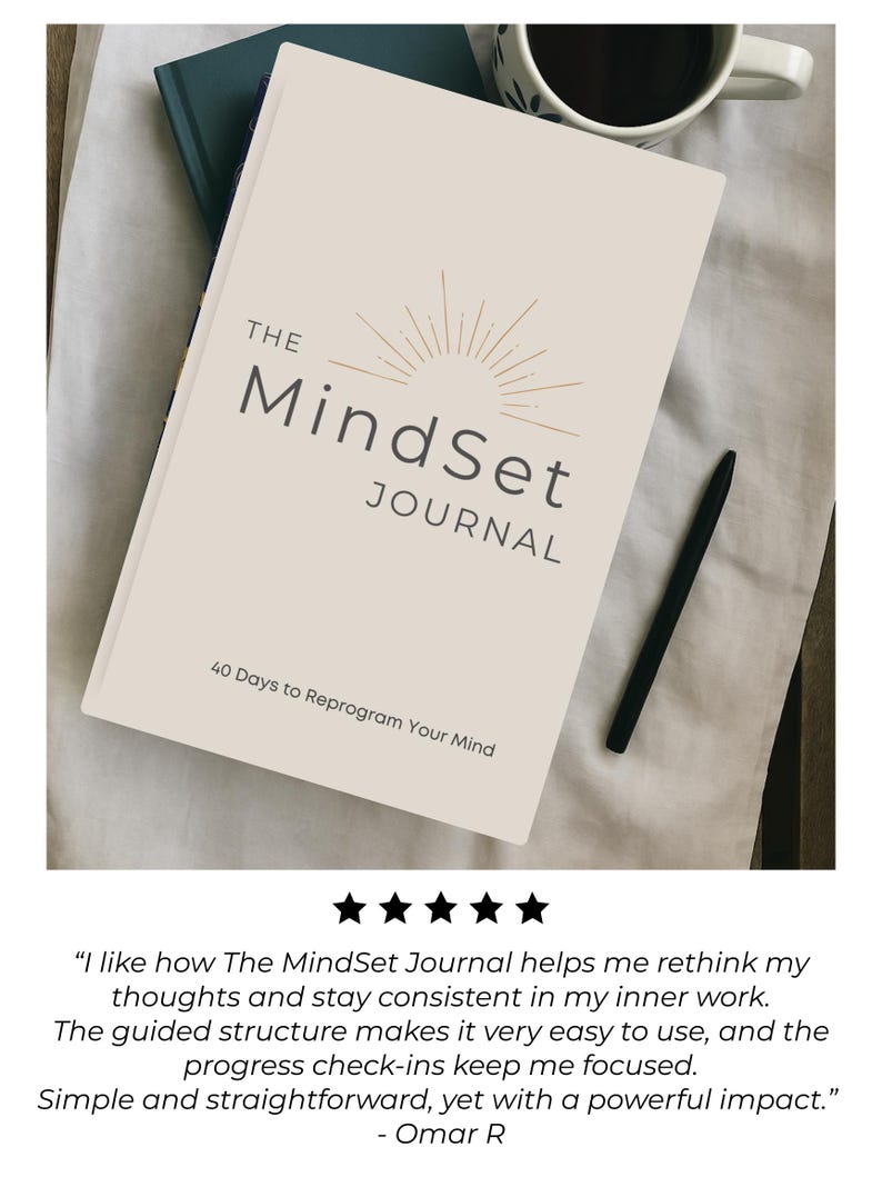 40-Day Mindset Reset Journal, Guided Clarity Prompts for Self-Discovery, Gratitude Affirmations image 11