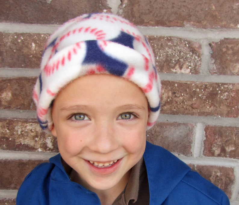 Winter Fleece Hat Sewing Pattern PDF. Child Sizes 0-10 years image 1