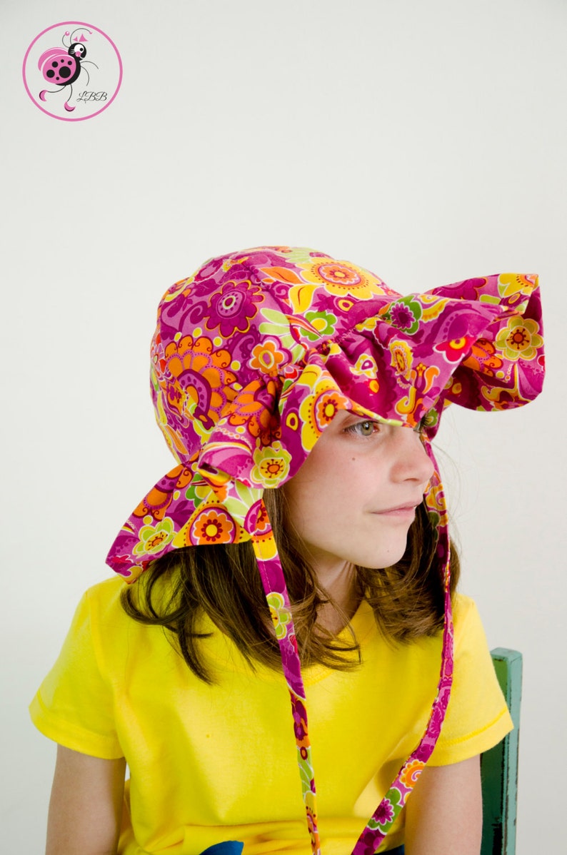 Ruffle Sun Hat Sewing Pattern PDF. Sizes 0-10 years. image 1