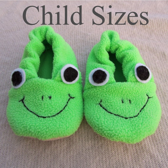 Frog Slipper Sewing Pattern PDF. Child Sizes Toddler child 8 13