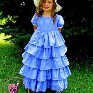 Rose Dress and Top PDF Sewing Pattern.  Sizes 0-3 Months - 12, 18&quot; doll