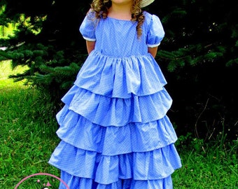 Rose Dress and Top PDF Sewing Pattern.  Sizes 0-3 Months - 12, 18" doll