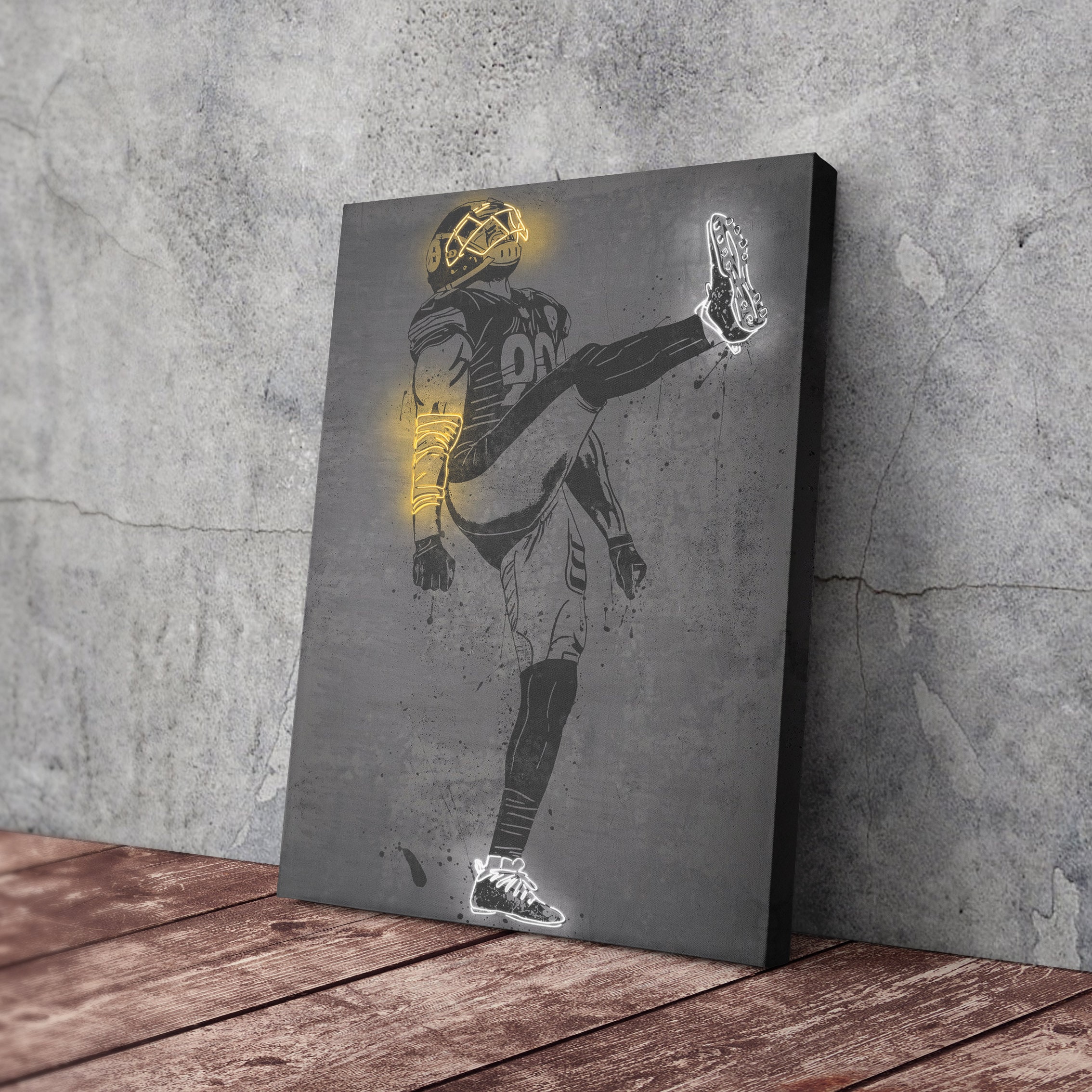 Impression d'art TJ Watt, oeuvre des Steelers de Pittsburgh par Tempy Moore - France