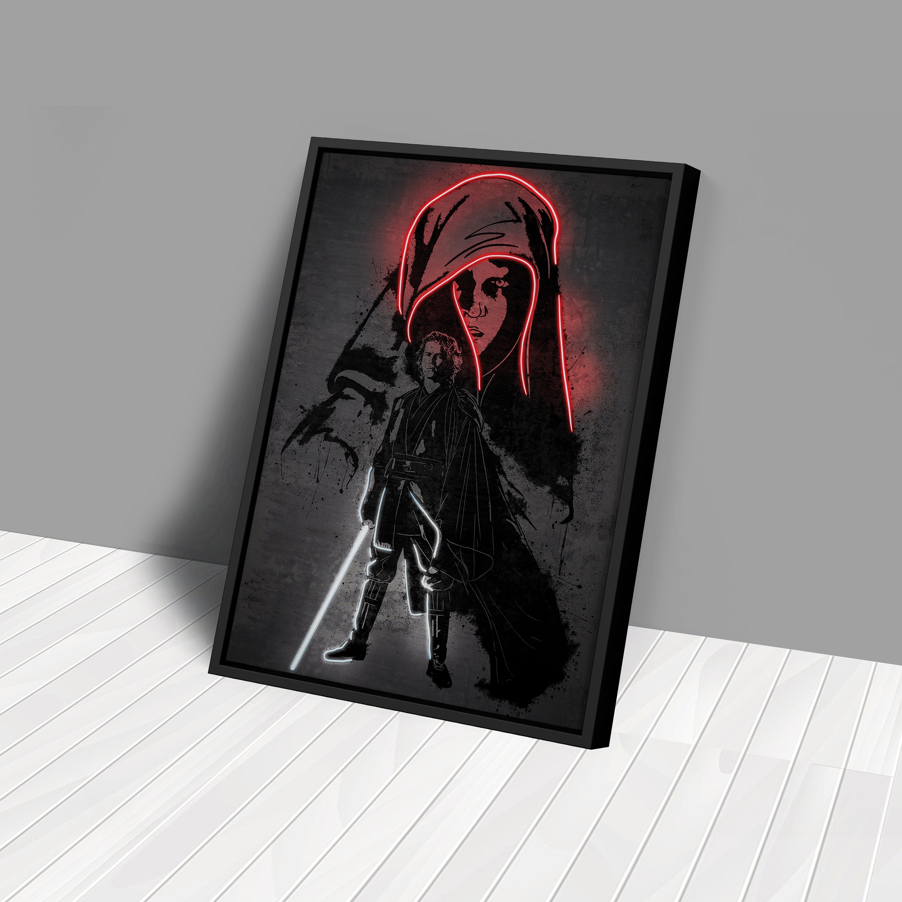 Anakin Skywalker Poster Neon Star Wars Canvas Wall Art Home Decor ...