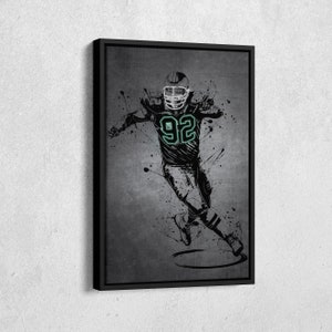 Reggie White Poster Neon Philadelphia Eagles NFL Canvas Wall Art Home Decor Framed Poster Man Cave Gift