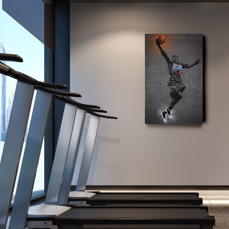 Allen Iverson Poster Neon Philadelphia 76ers NBA Canvas Wall Art Home ...