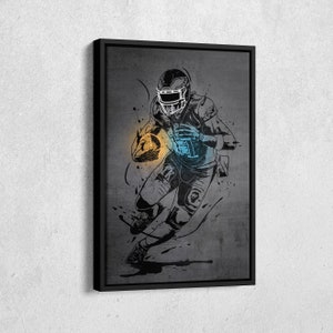 A.J. Brown Poster Neon Philadelphia Eagles NFL Canvas Wall Art Home Decor Framed Poster Man Cave Gift