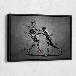 Ja&#39;Marr Chase #1 and Joe Burrow #9 Neon Poster Cincinnati Bengals NFL Framed Canvas Wall Art Home Decor Man Cave Gift