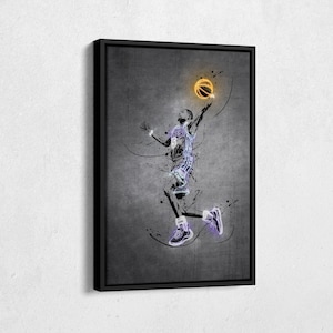 DeAaron Fox Neon Poster Sacramento Kings #5 NBA Framed Canvas Wall Art Home Decor Man Cave Gift Basketball Art Print