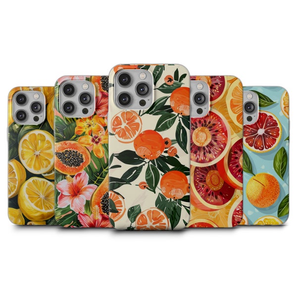 Exotic Fruits Phone Art Tropical Fruits Case Fits iPhone 14 Pro Max, 14 Plus, 13, 12, 11, XR & Samsung S23, S22, S21