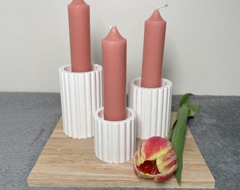 3er Set Kerzenständer aus Raysin