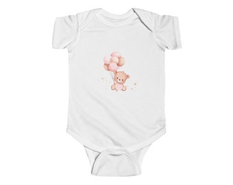 Teddy Jersey Bodysuit / Girl jersey bodysuit / Baby girl summer bodysuit / Baby girl clothes