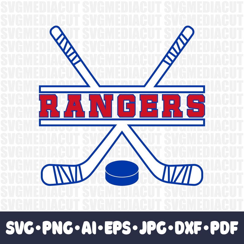 Rangers Hockey SVG Cricut Cut File. Hockey on Ice Team PNG Clipart ...