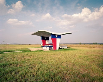 Original Fine Art Photography / Print / Photograph, Mid Century Modern, Vintage, Texas, Road Trip, Americana, Minimalist Film Picnic
