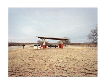 Original Fine Art Photograph Print Photography Landscape Mid Century Modern Desert Road Trip Americana Minimalist Film Winter