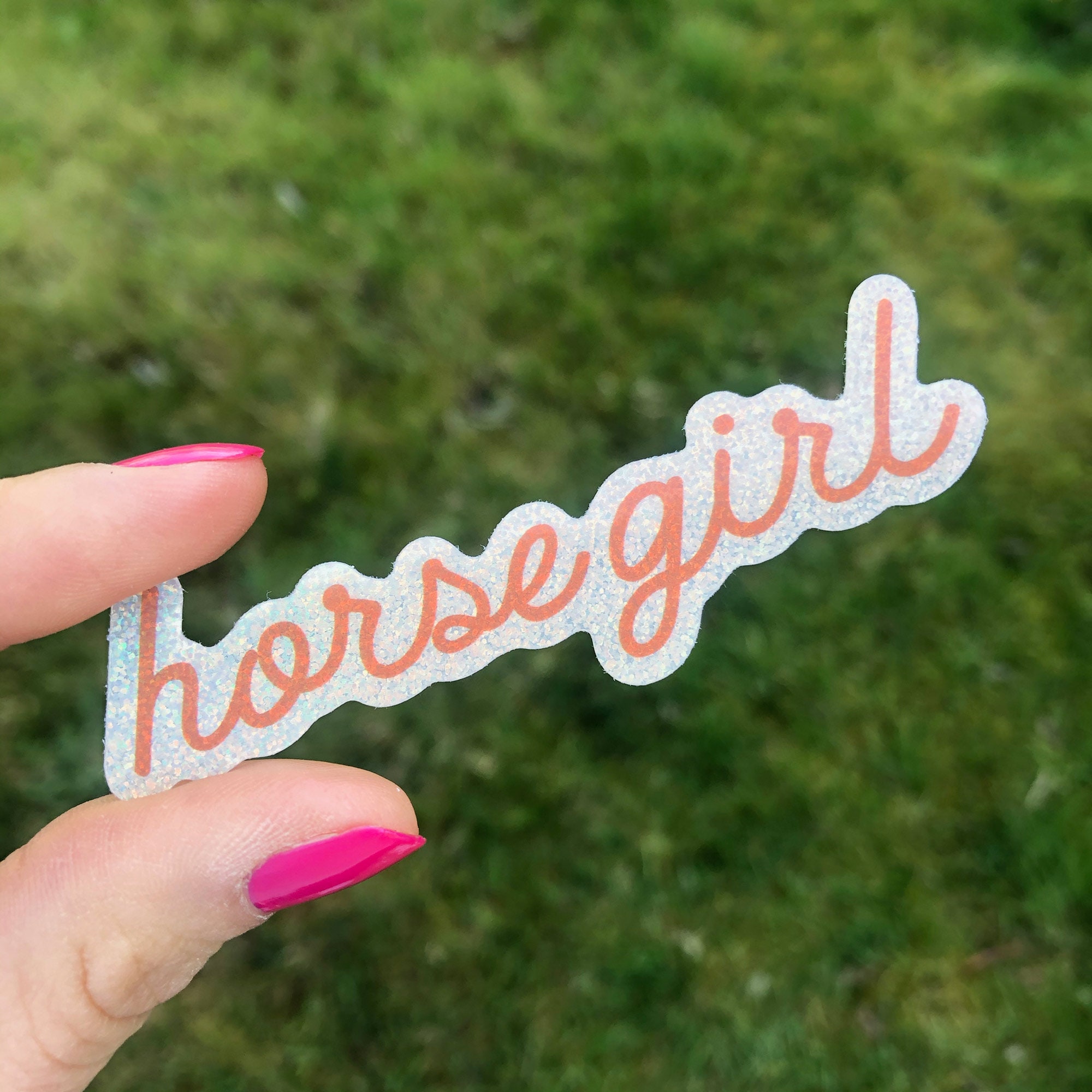 Horse Girl Holographic Glitter Sticker | Horse Sticker - Horse Sticke…