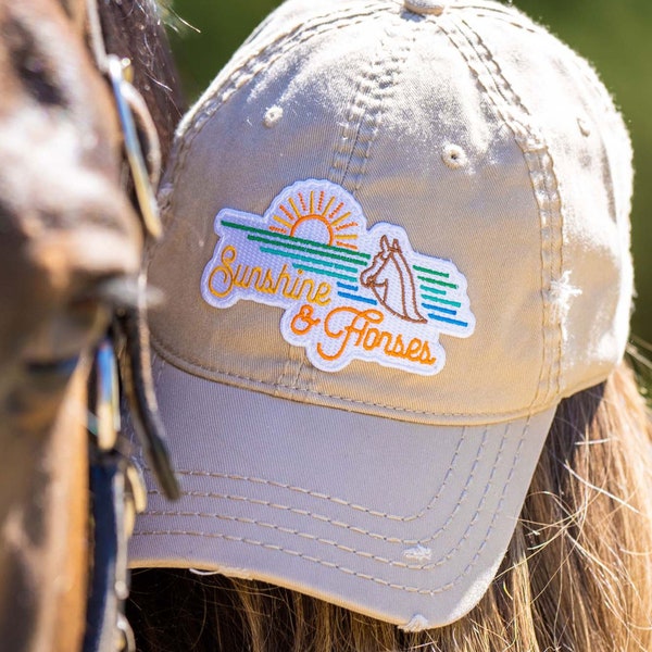 Sunshine & Horses Baseball Cap | horse theme baseball hat - barn hat - equestrian baseball cap - horse person gift idea