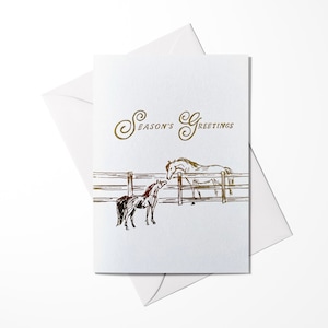 Season's Greetings Cards | Equestrian Holiday Card | Horse Themed Holiday Cards | Equine Art Card | Equestrian Lifestyle Holiday