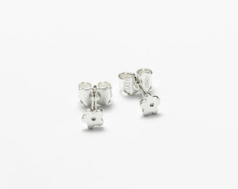 Tiny Daisy Studs, Handcrafted Sterling Silver Tiny Flower Stud Earrings, Simple Everyday Earring