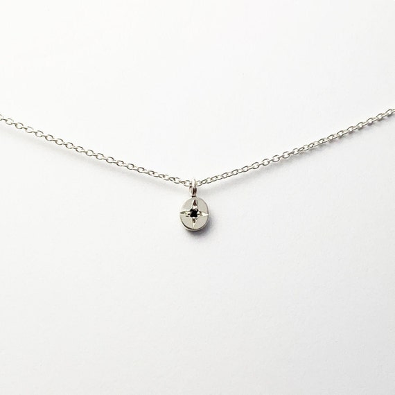 Tiny Token Necklace - Black Australian Sapphire