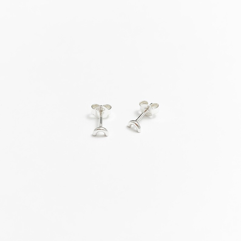Tiny Rainbow Studs Little Rainbow Arc Earrings in Solid Sterling Silver Handcrafted by Ginny Reynders Jewellery image 5