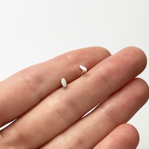 Tiny Seed Earrings - Teeny Tiny Seed Stud Earrings in Solid Sterling Silver, Gold & Rose Gold - Handcrafted by Ginny Reynders Jewellery