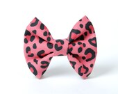 Dog Bow Tie • Hot Pink Leopard • Small Wide Bow